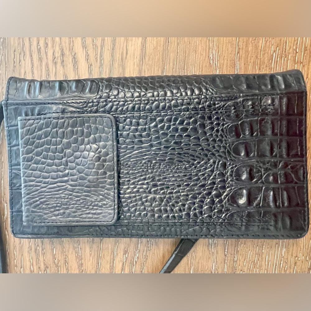 Brighton Black Croc-Embossed Crossbody Bag - Picture 3 of 11